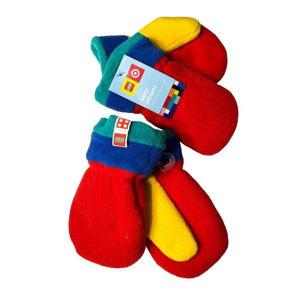 LEGO x Target Baby Color Block Fleece Mittens Sz 12-24  1 pair outdoor‎ winter - Picture 1 of 5